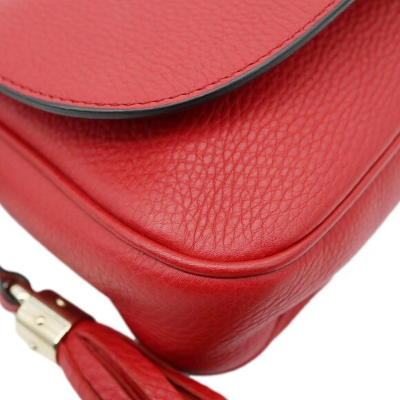 Gucci GG Soho Tassel Chain Leather Crossbody Bag Red 336752 - Picture 8 of 11